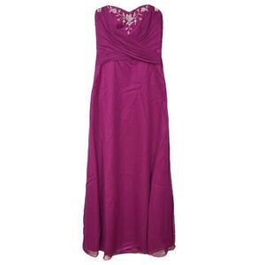 DaVinci Beaded A Line Dress Purple Maxi Sweetheart Strapless Formal Size 10‎